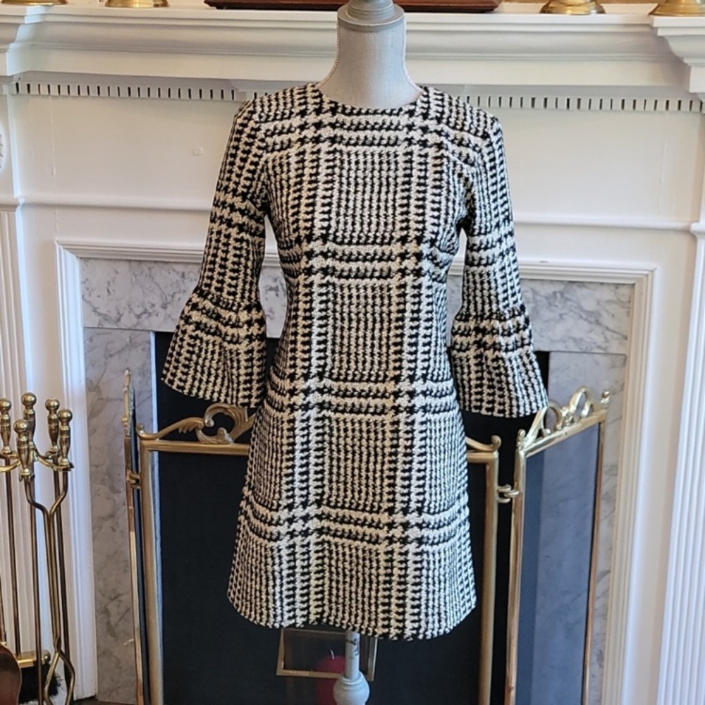 Black and White Houndstooth Dress